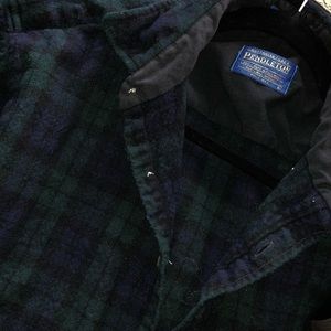 100% wool Pendleton plaid print button down
